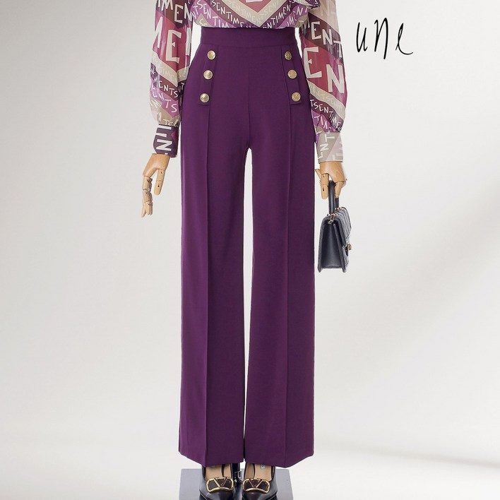 윈(une)[77까지]럭셔리패널 핀턱 와이드슬랙스