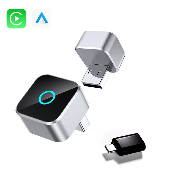 ANNIBER 초미니 무선 애플 카플레이 안드로이드 오토 2in1 스마트 차량용 무선 카플레이 미러링 동글