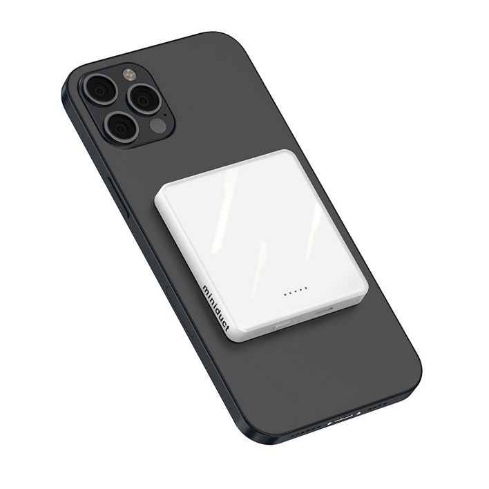 미니덕트 맥세이프 미니 고속 무선보조배터리 4000mAh, mi200DT, mi200DT, 글로시 화이트유광 미니덕트 맥세이프 미니 고속 무선보조배터리 4000mAh, mi200DT, mi200DT, 글로시 화이트유광