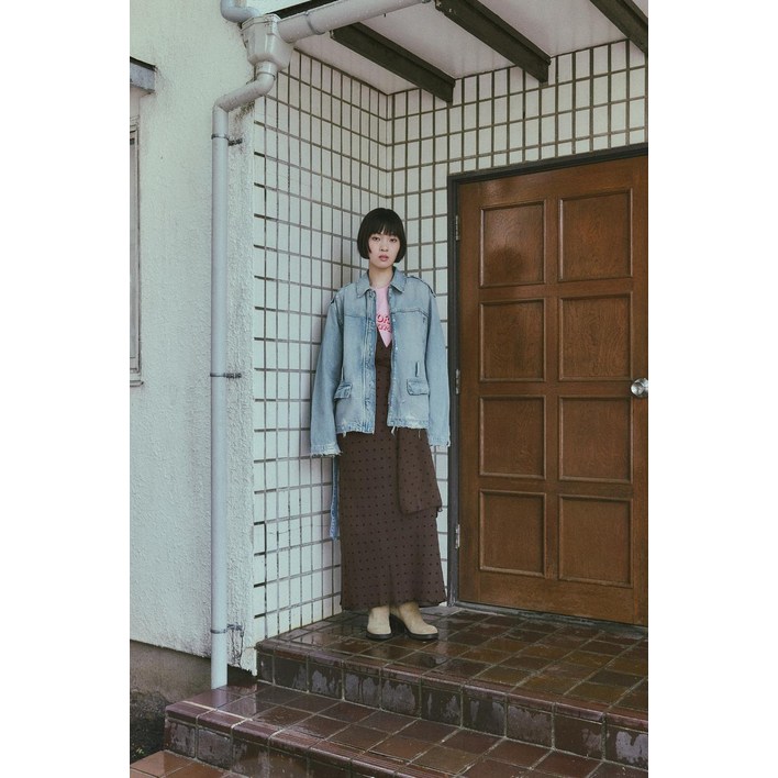 국내배송자라 ZARA 도트 스카프 롱 원피스  브라운897031