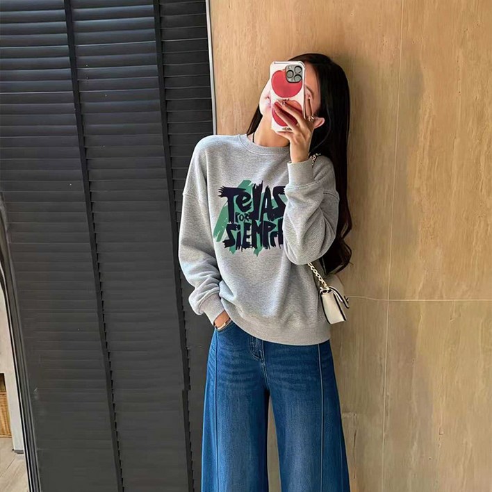 KDNC 남녀 공용 캐주얼 베이직 스타일 패션 스웨트셔츠 맨투맨