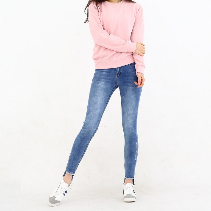 밍키비 Minky Bee 100096C 여성 빈티지 언발란스 스키니진