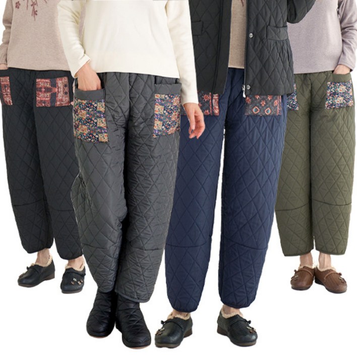 로즈맘 엄마옷 로즈맘  로즈맘 왕따뜻패치누빔기모밴딩바지