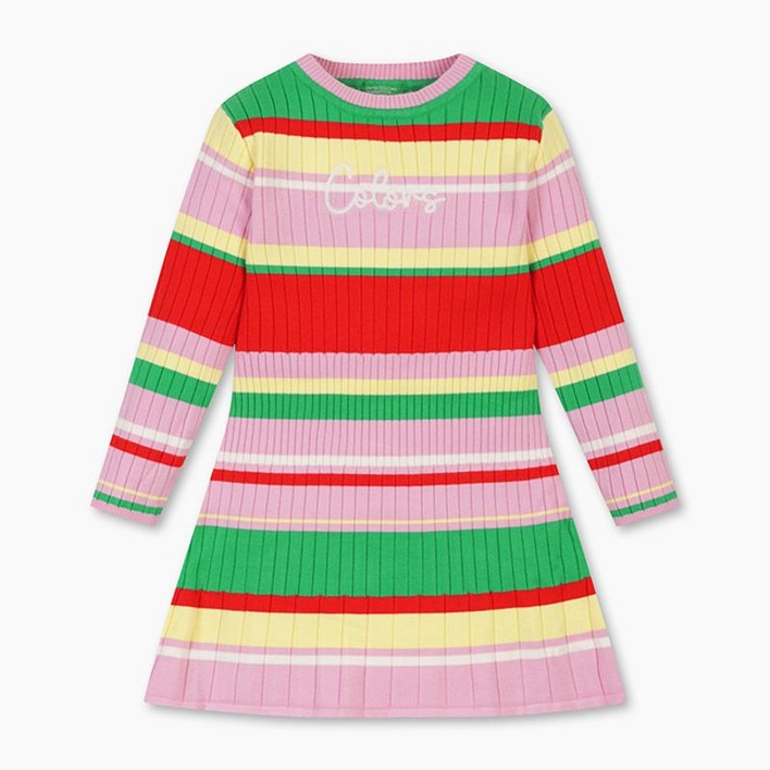베네통 키즈 컬러스 스트라이프 원피스 QAOP13561MU