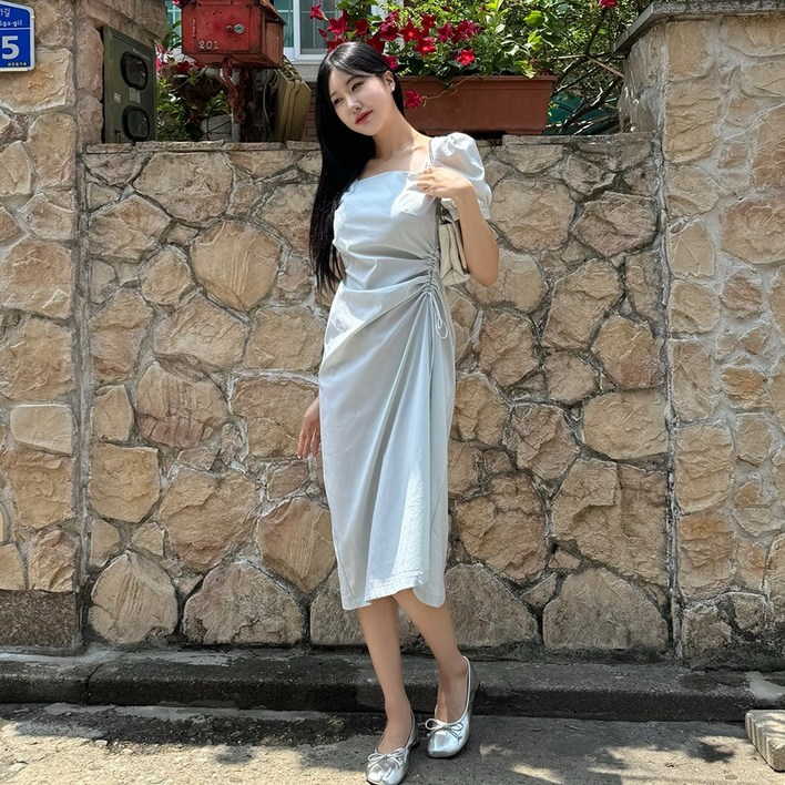 HIP39 여름 스퀘어넥 반팔 롱원피스 HIP39 여름 스퀘어넥 반팔 롱원피스