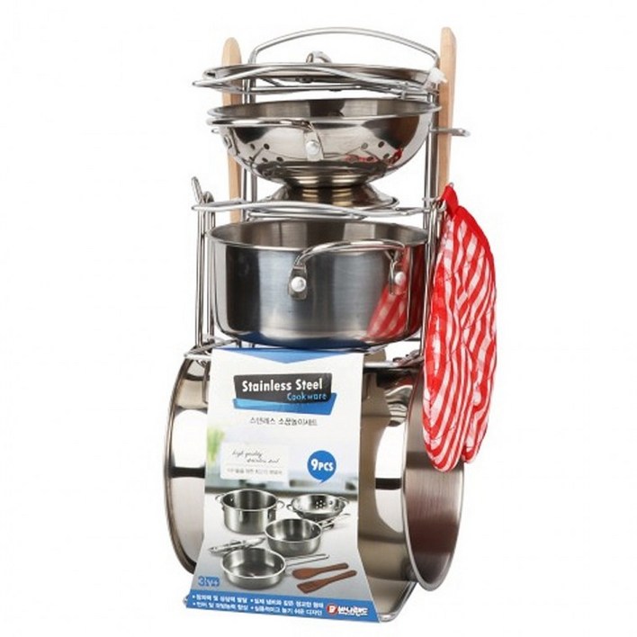 바니랜드 주방놀이 스텐레스 소꿉놀이 세트, 1개, 상세페이지 참조