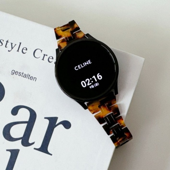 갤럭시 워치 7 호환 6 5 4 호환 FE 액티브 1 2 호마이카 가벼운 슬림 스트랩, 호피, 1개