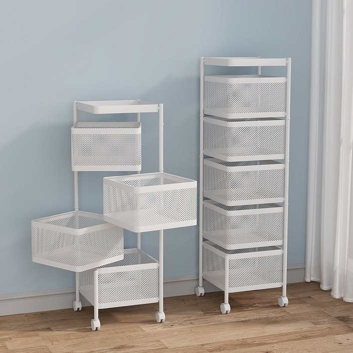 Kleeno 다층의 회전하다 이동식 수납 틈새 트롤리 욕실 주방 가정용 트롤리 서빙카트 트롤리