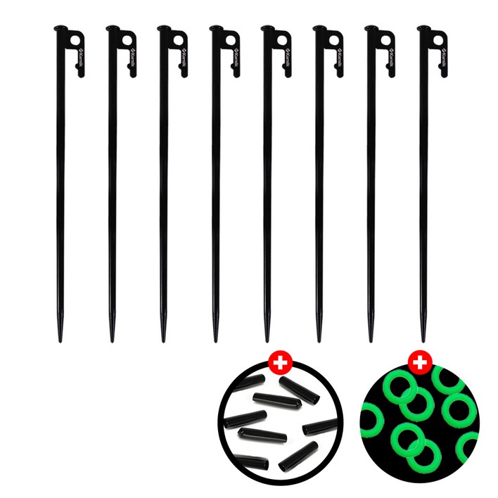 카르닉 갈고리 캠핑 고강도 고강철 단조팩 세트 보호캡야광링, 1개