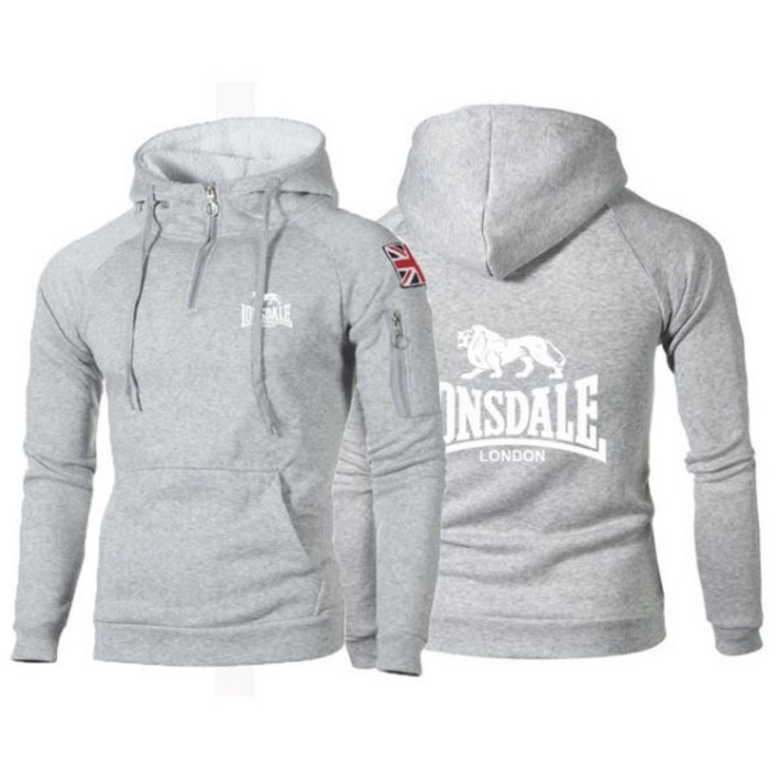 남자 후드 집업 남성 후드티 Lonsdale-남성 스웨터 풀오버 봄 가을 패션 재킷 힙합 브랜드 까마귀 캐주얼 스트리트웨어