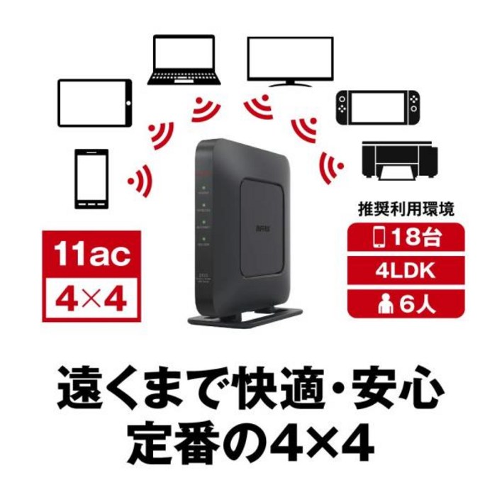 BUFFALO WiFi 무선 LAN 라우터 WSR2533DHPL2NB 11ac ac2600 1733800Mbps IPv6 대응 듀얼 밴드 4LDK 3층