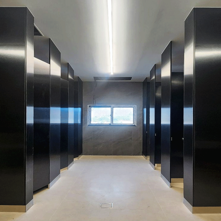 상가 화장실 블랙 칸막이 방수PB 노몰딩 큐비클 공간분리 국내생산