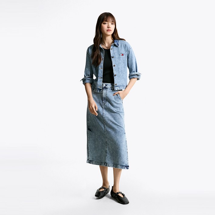 타미힐피거 하이 맥시 데님 스커트 (T32F6NFS11TWL11A5)