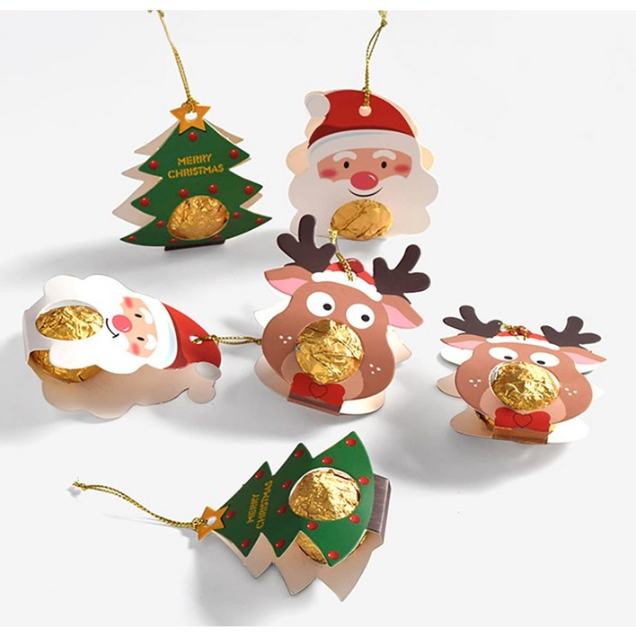 메무모 크리스마스 캔디페이퍼 초콜릿 선물포장 답례품 데코 장식, 30개, 혼합