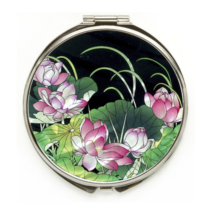 포미모어 자개손거울 전통 나전칠기 원형손거울 70mm, 1개, 연꽃