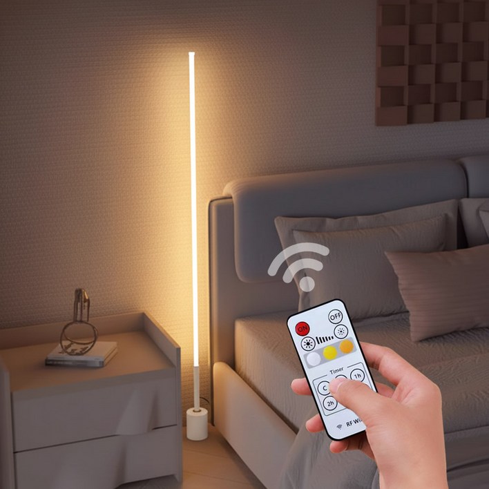 블레오 무선리모컨 LED 슬림 일자 플로어 장스탠드