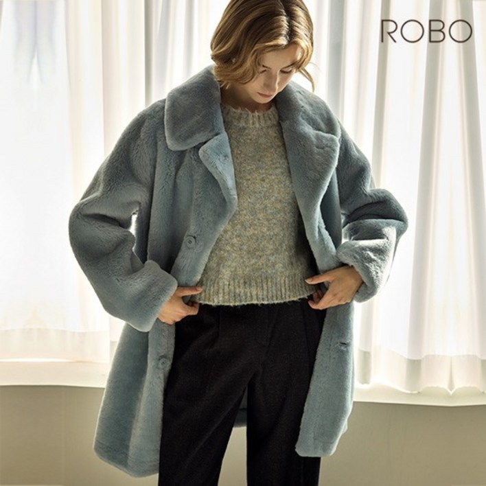 [온플] 로보 24FW 스페인 라도마  리버시블 카라 하프 무스탕