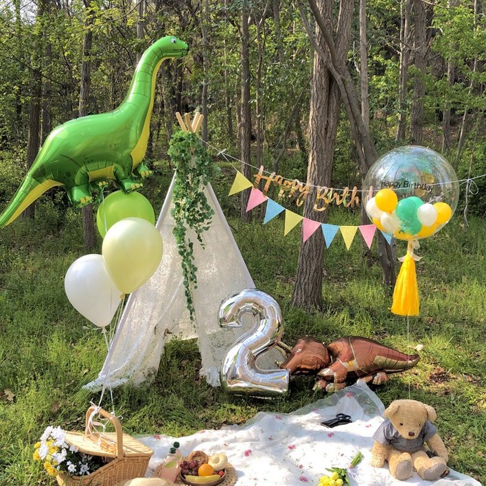 파티온 버블풍선 공룡 생일파티세트버블풍선펄풍선풍선스탠드숫자풍선손펌프, 펄풍선선택3브라키오사우르스레터링고딕체숫자골드