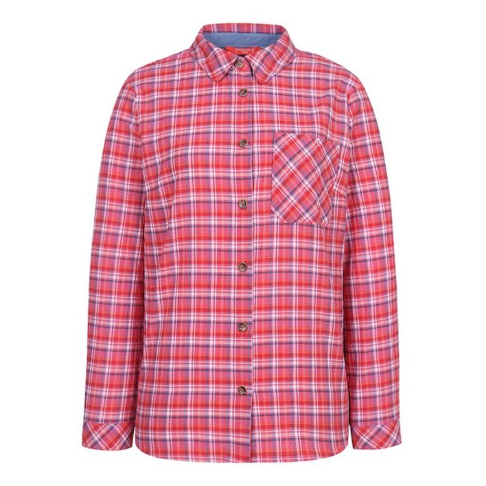 크로커다일레이디 체크 패턴 셔츠형 블라우스 CLCMBL203