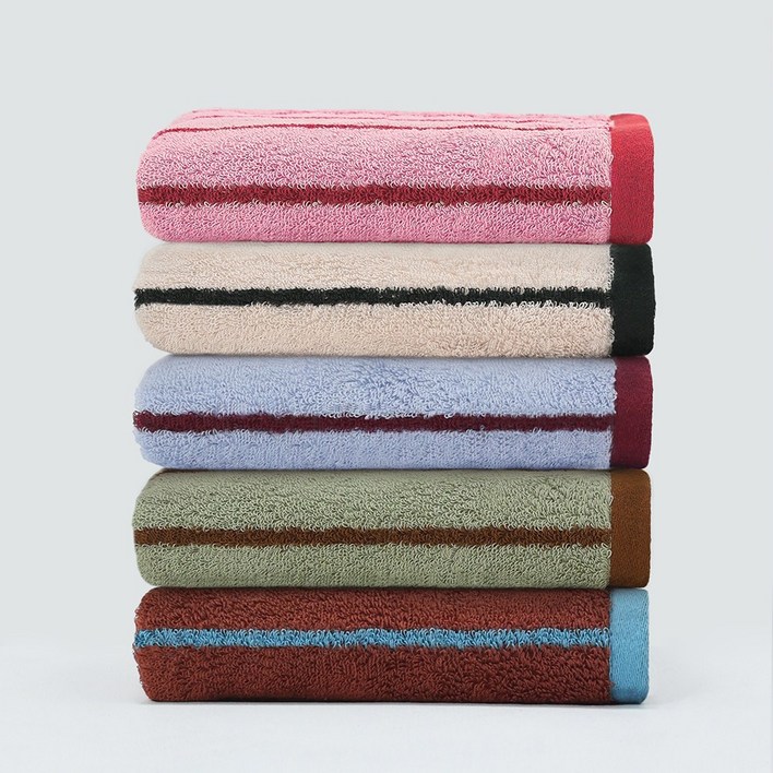 MYNVO 호텔수건 150g 40수 코마사 콤팩트 시크라인 선염 스트라이프 데일리 세면타월