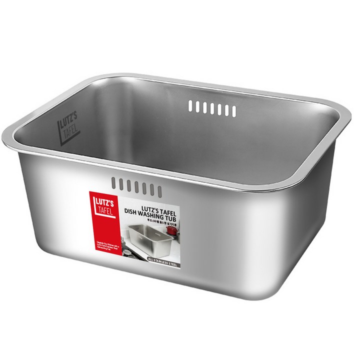 루츠스타펠 스텐 사각 설거지통 10L, 실버, 1개