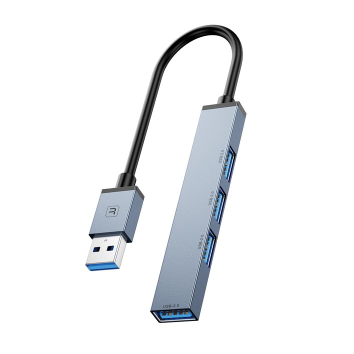 Toocki 4포트 USB3.0 맥북 멀티포트 허브 TQ-HUB05, 푸른 색, 1개