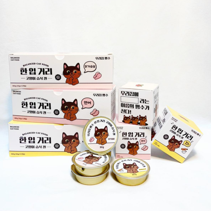 우리집맹수 고양이습식사료 신장건강 캔 닭가슴살연어황태오리 30g, 12개, 12개, 360g