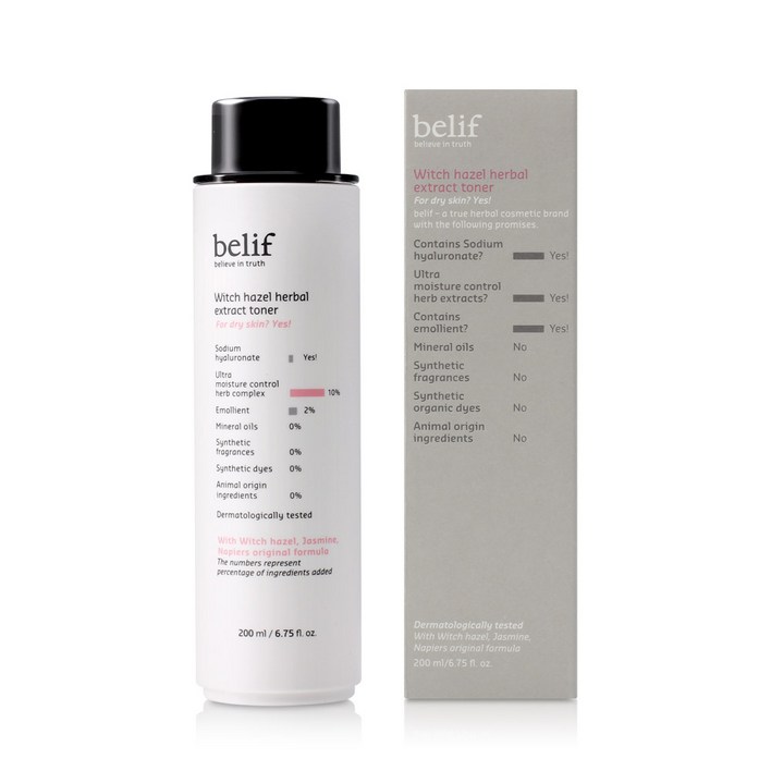 빌리프 위치헤이즐 허벌 익스트랙트 토너 건성 피부, 200ml, 1개