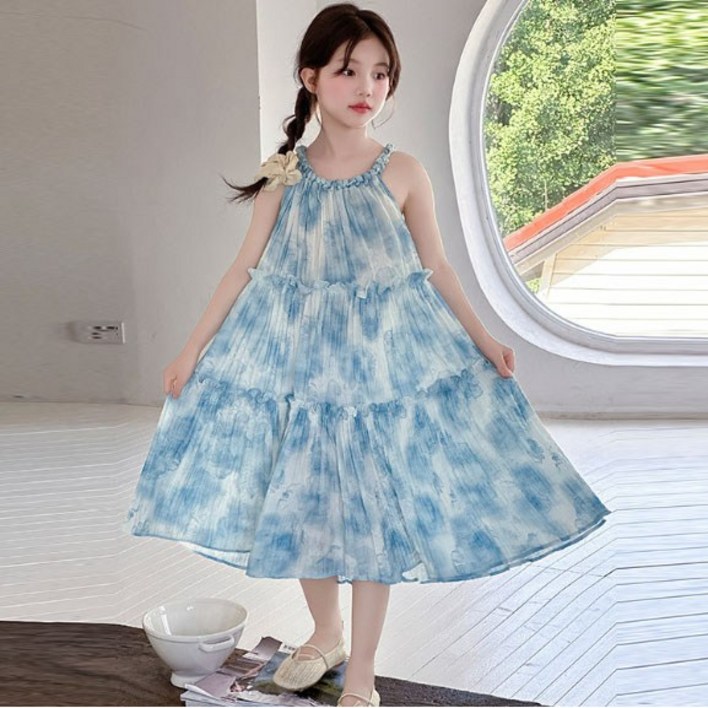 주니유니 주니어 오션블루비치원피스 여름원피스 휴가룩 바캉스룩