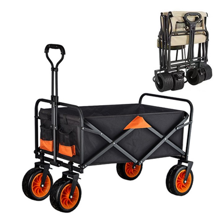 900D 특대형 투톤 폴딩 캠핑 웨건 카트