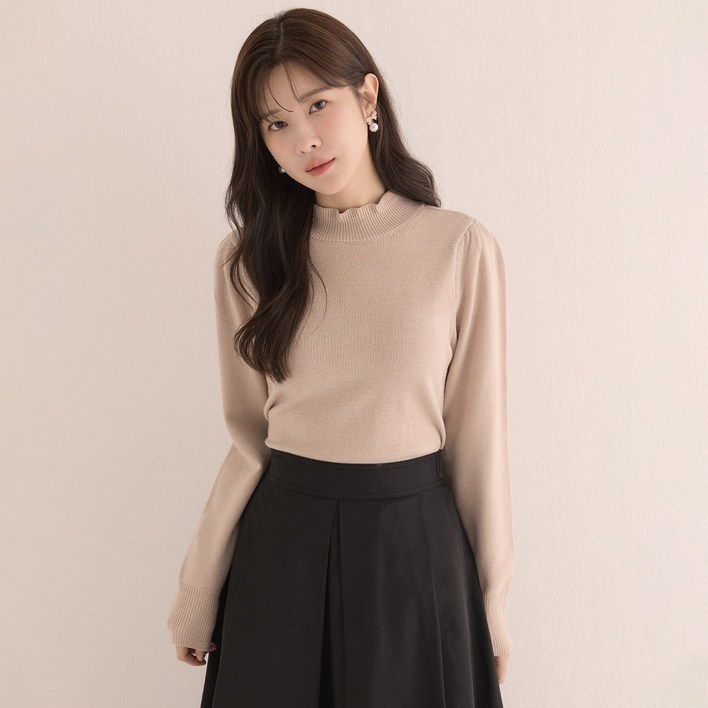 프릴넥 볼륨소매 스웨터2colorsRMKAE11R12