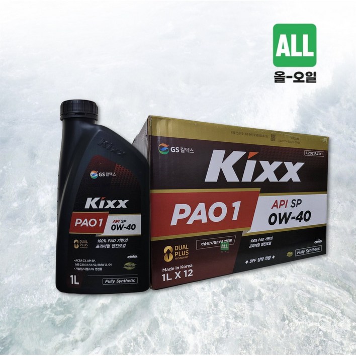 GS칼텍스 킥스파오 원 KIXX PAO1 엔진오일차량용전체엔진0W30, 6개, 1L, 0w40