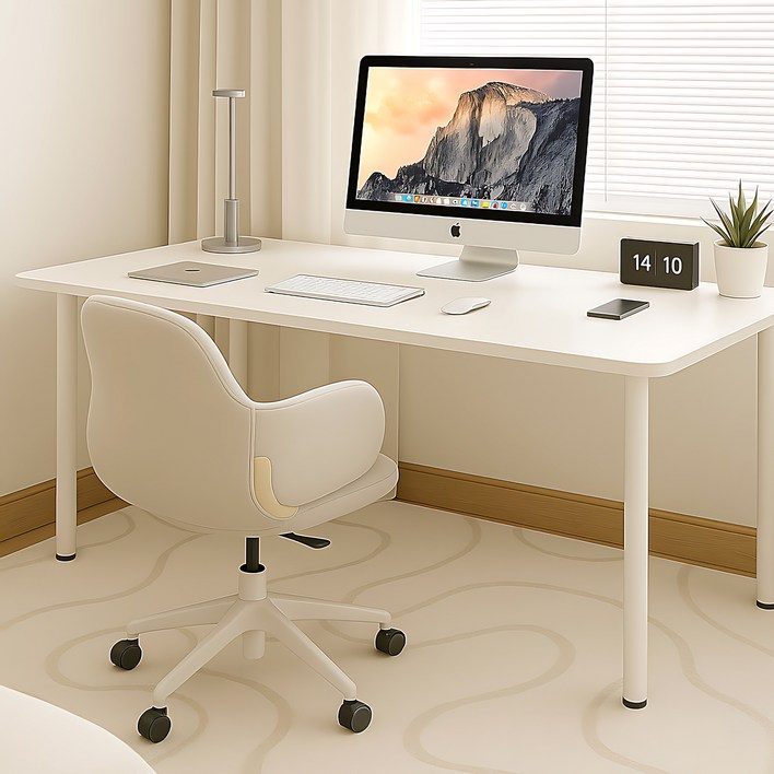 Jeway 책상 테이블 다용도책상 컴퓨터책상 사무용책상 튼튼한 업그레이드형 우유니화이트