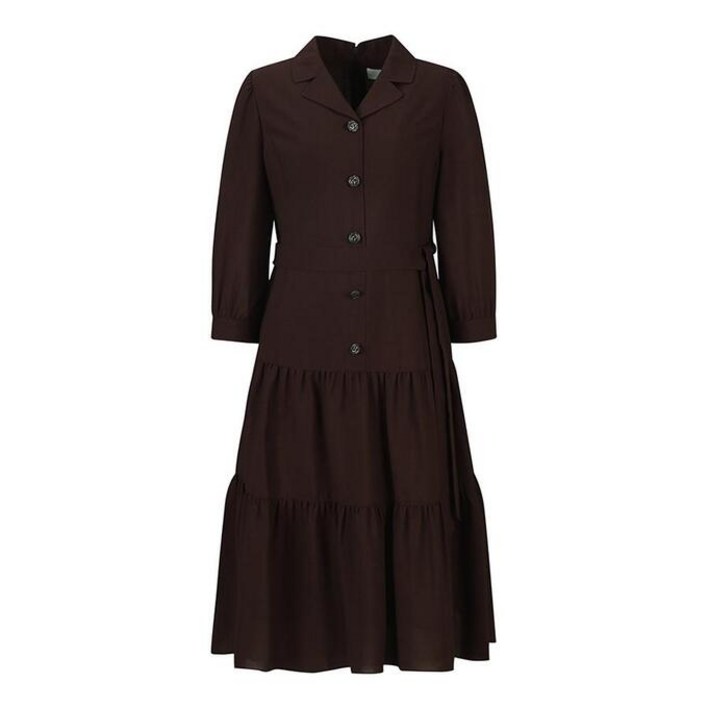 베스띠벨리 24FW 버튼 장식 티어드 스트랩 원피스 BJOAH2502