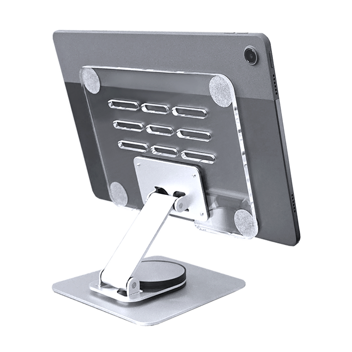 스톤플러스 초경량 360도 회전 탁상용 접이식 태블릿 거치대 휴대용, 아크릴 실버, 1개