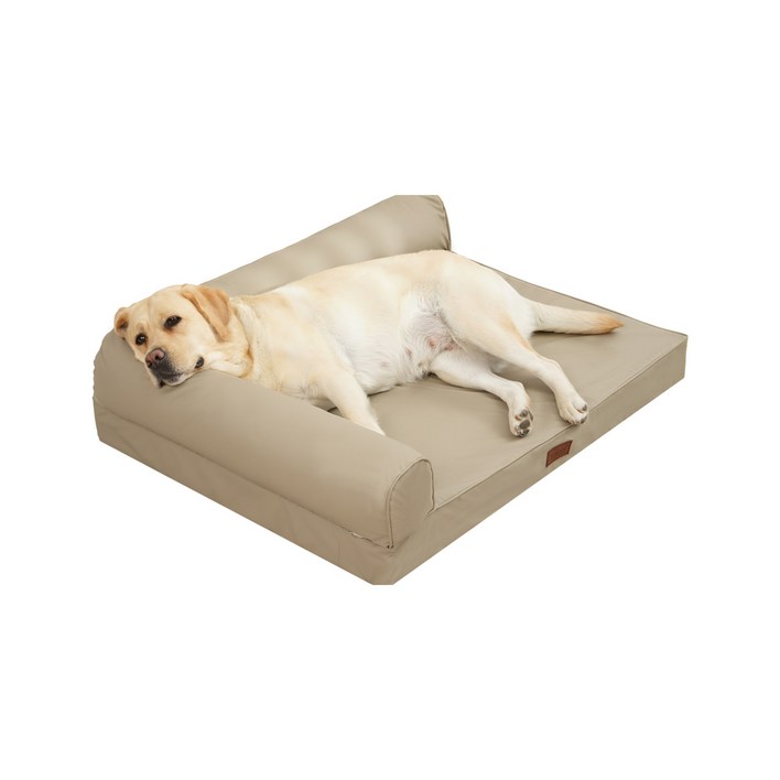EMME L형 애견용 침대 방수방상 펫침대, 1개, 스크래치 가죽khaki