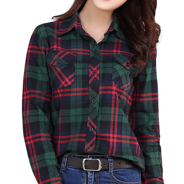 로로스키니 여성 기모 셔츠 체크 남방 겨울 블라우스 LS0485