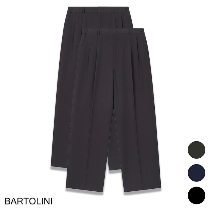 바톨리니 남성용 히든밴딩 와이드핏 데일리 와이드 슬랙스 팬츠 M6XL