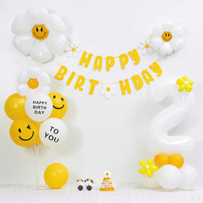 피앤비유니티데이지 가랜드 숫자기둥 생일풍선세트모자,안경포함 피앤비유니티데이지 가랜드 숫자기둥 생일풍선세트모자,안경포함