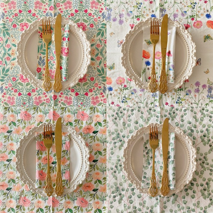 오릴리 파티 플라워 접대용 냅킨 17탄