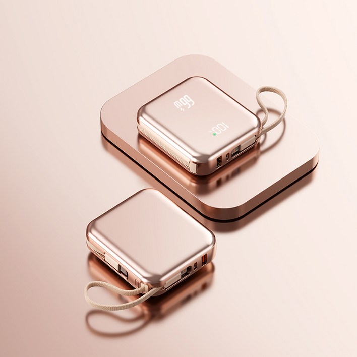 GoaTa 대용량 보조배터리 고속충전 20000mAh PD 66W 초고속 충전 초경량 디지털 디스플레이 내장 케이블