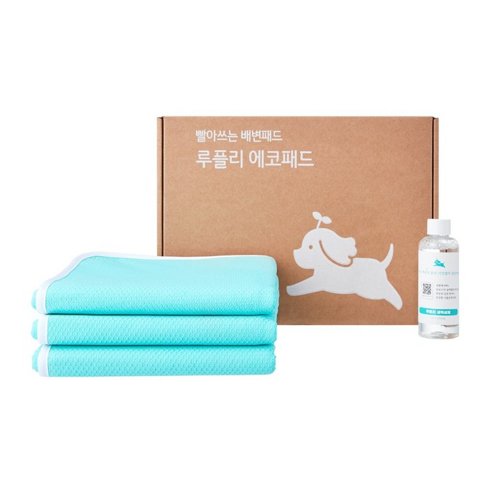 루플리 에코패드 프리미엄 빨아쓰는 배변패드 친환경 강아지 패드, 1개, 3개입