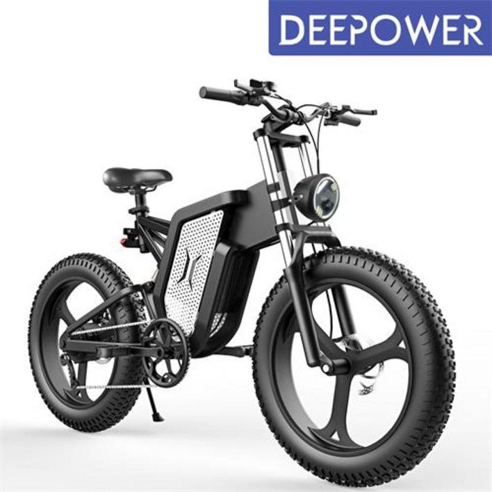 DEEPOWER 최신형 2000W 48V 25Ah 전기자전거 MTB 산악 자전거 20인치 팻바이크 7단 변속