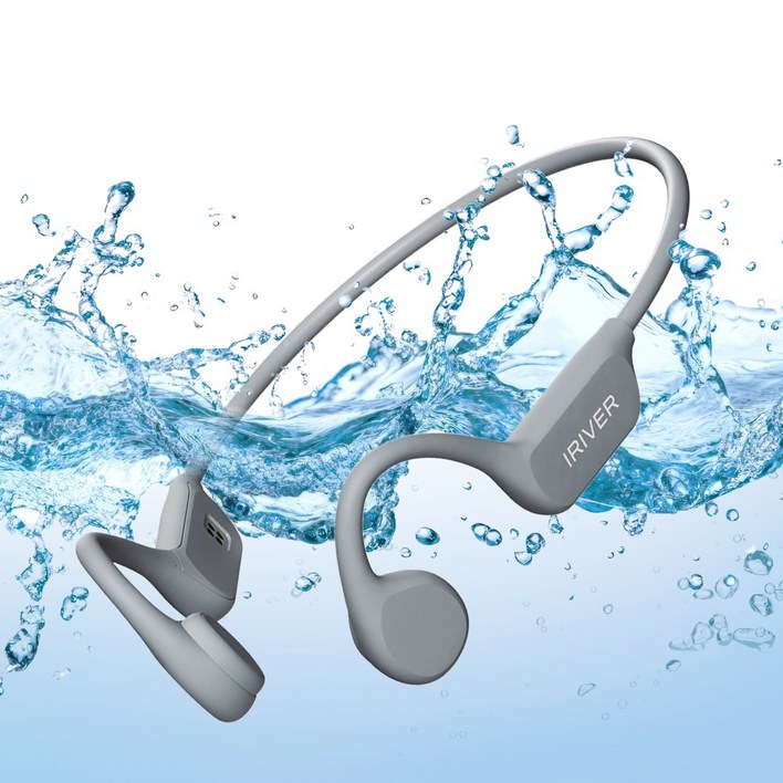 아이리버 IBGX7 수영 골전도 오픈형 무선 블루투스 6.0 이어폰 내장 MP3 32GB IPX8 완전방수 마그네틱 충전