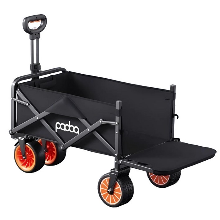 리드모 전동 캠핑웨건 트롤리 미니 폴딩 카트 접이식 캐리어 수레, 1개, 블랙 기본