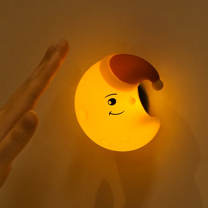 LED 아이방 무드등 취침등 침대 수면등 간접 벽부착등 실리콘 터치 밝기조절, 아기달