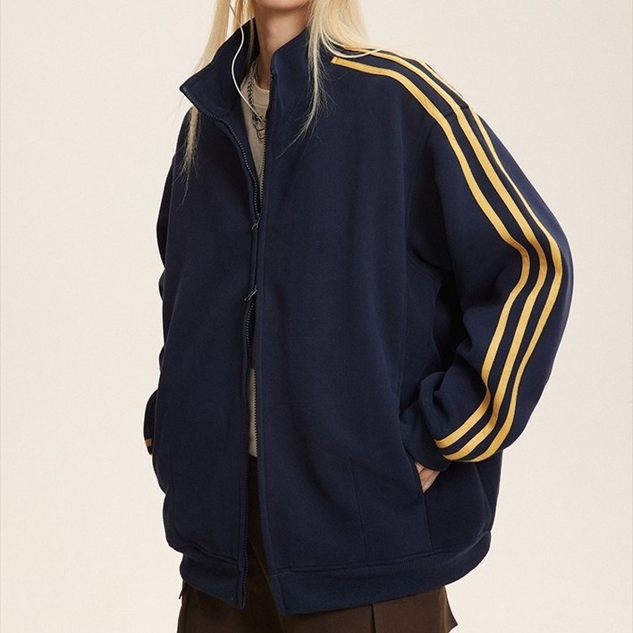 루크 스트릿 오버핏 트랙라인 집업 자켓