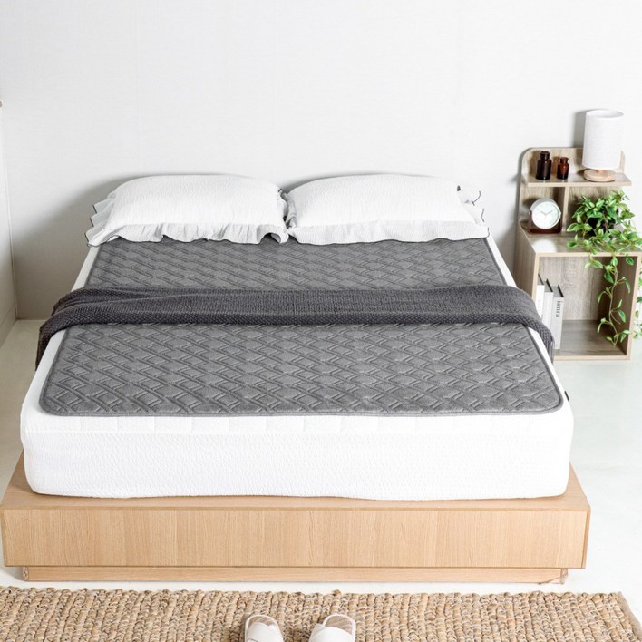 스마트폰 앱연동 몽비오스 국산 EMF 전자파없는 워셔블 극세사 그래핀 탄소매트 IOT 카본 전기매트 3H한일온열기, 01.딥멜란지, 02.더블150x200