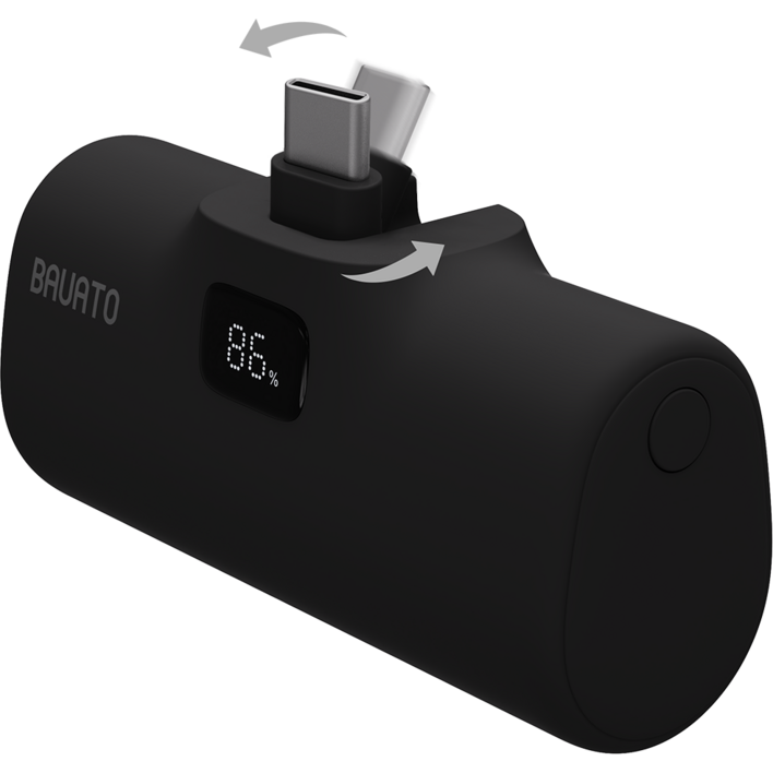 바우아토 단자 접이식 PD 20W 고속 충전 미니 일체형 도킹형 보조배터리 5000mAh