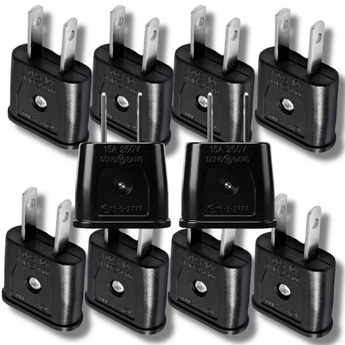 안전한 국산 110v 220v 변환 돼지코 국내용 KS 인증 어댑터, 10개